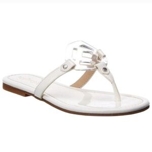 J. McLaughlin Lucy White Clear Sandals Flip Flops Shoes Size 8